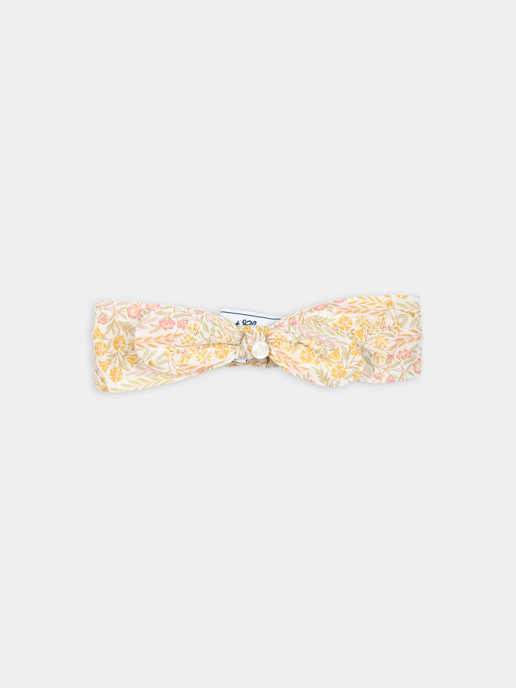 Ivory headband for baby girl with Liberty fabric